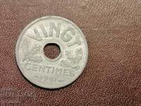 1941 20 centimes France Zinc