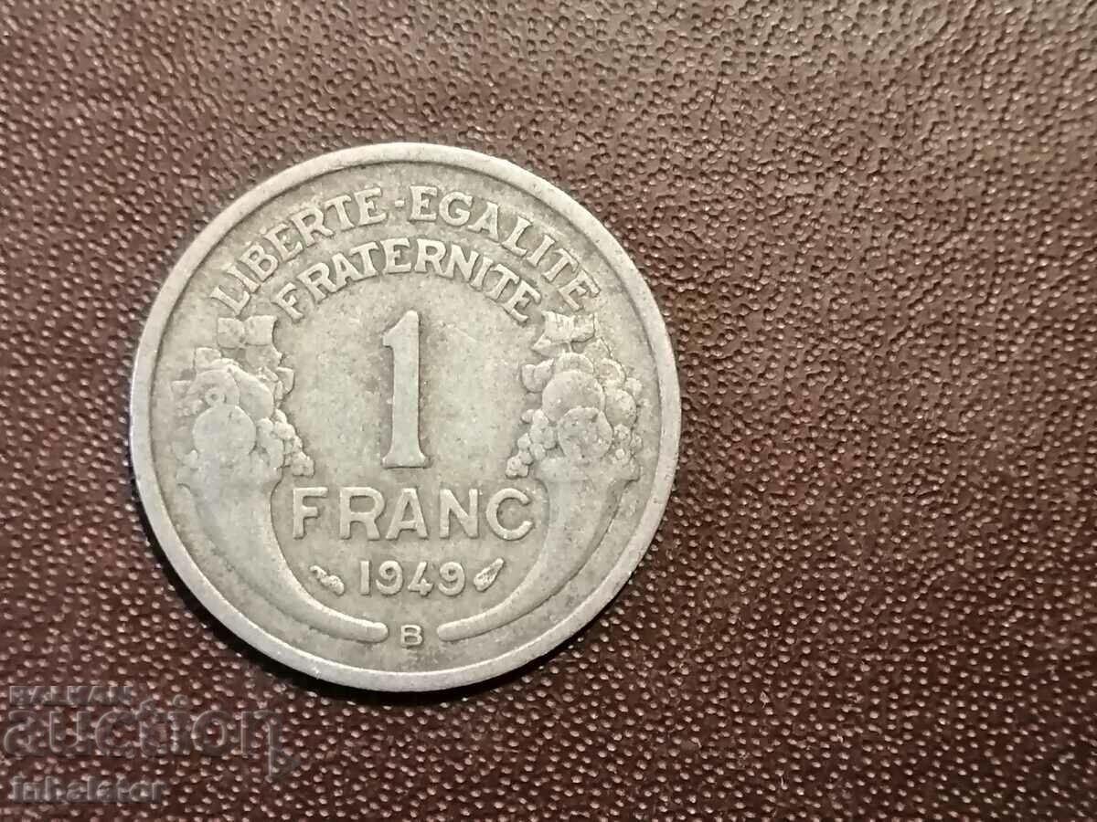 1949 год 1 франк буква В Алуминий Франция