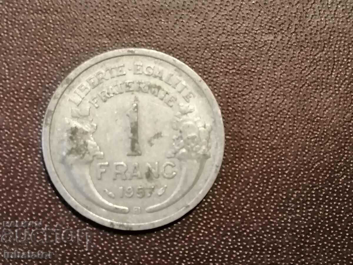 1957 год 1 франк буква В Алуминий Франция