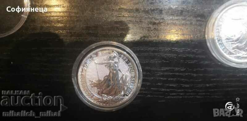 Marea Britanie 2023 2 lire Britannia 1 OZ uncie de argint