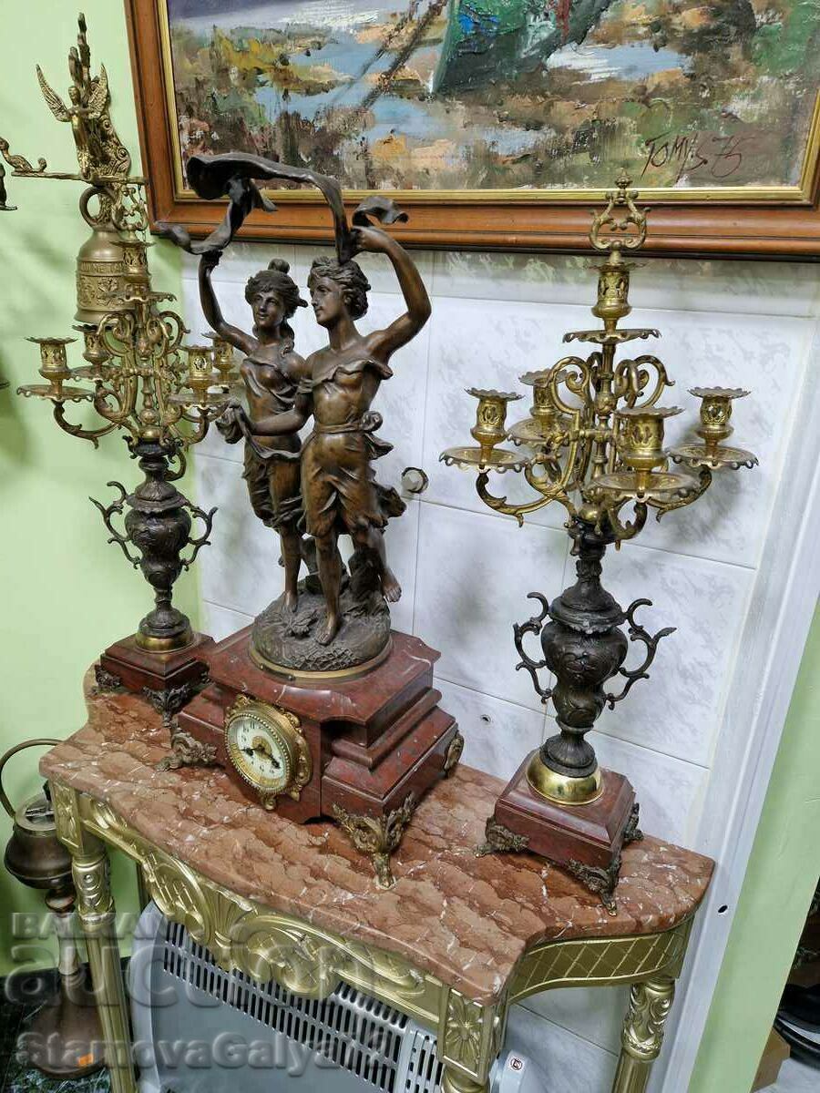 Huge Antique French Mantel Clock - 5 Huge Antique French Mantel Clock - 5