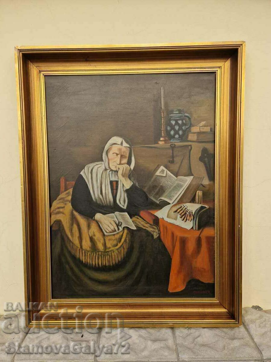 Υπέροχη αντίκα βελγική ζωγραφική με λάδι σε καμβά με τιμή € 249.51 | 488.00 BGN