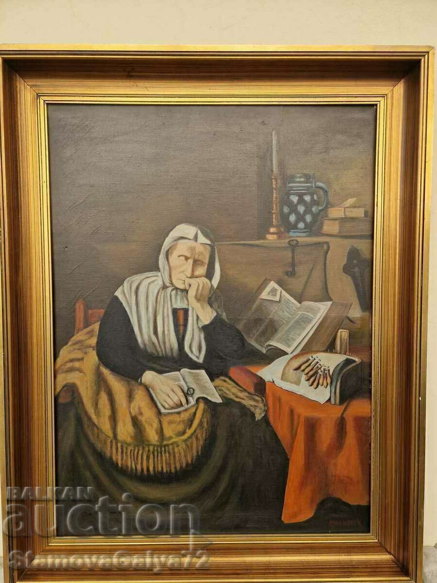 Δημοπρασία Υπέροχη αντίκα βελγική ζωγραφική με λάδι σε καμβά