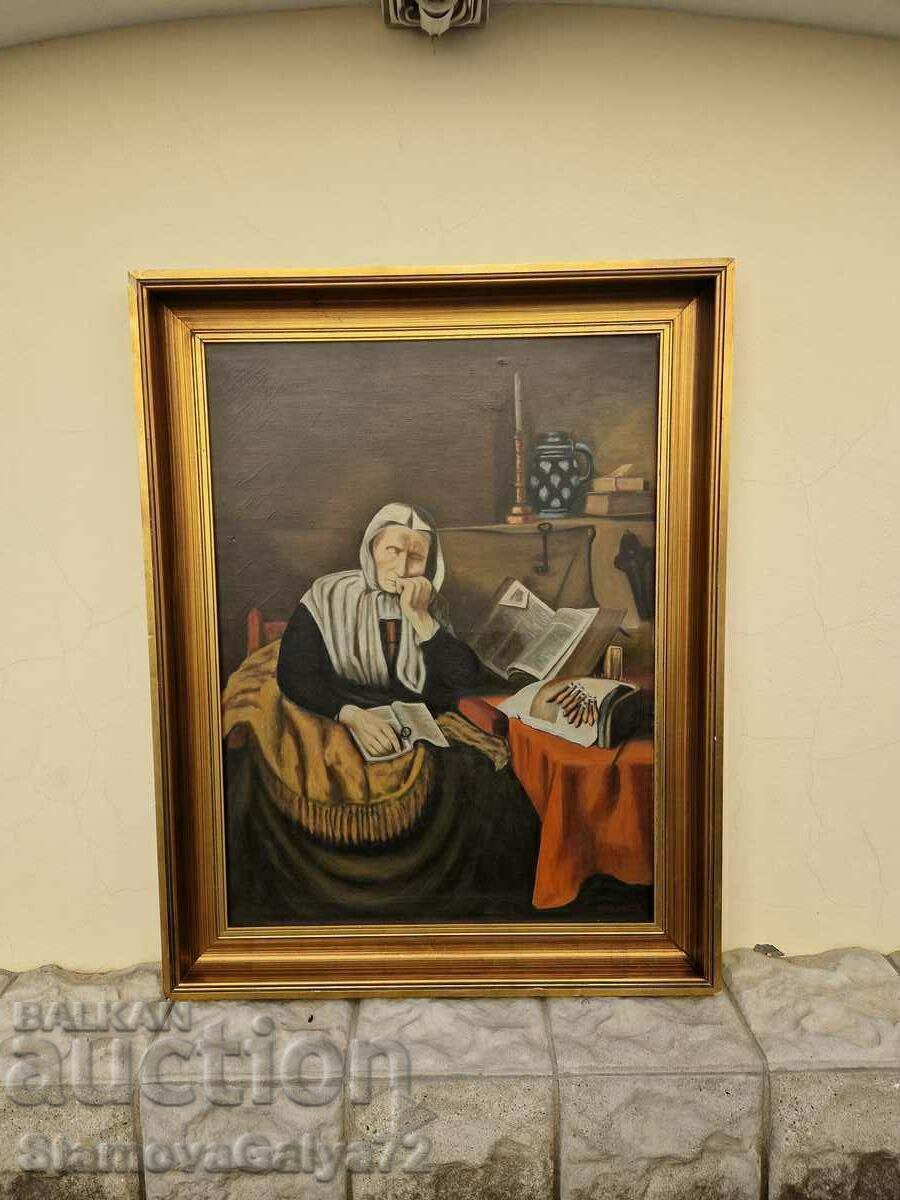 Superb antique Belgian oil on canvas painting