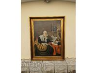 Superb antique Belgian oil on canvas painting