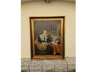 Superb antique Belgian oil on canvas painting