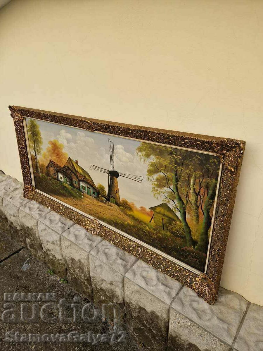 Pictură veche mare în ulei olandeză - 6