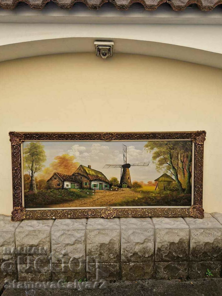 Pictură veche mare în ulei olandeză