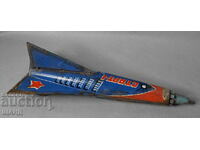Old Russian metal toy space rocket model