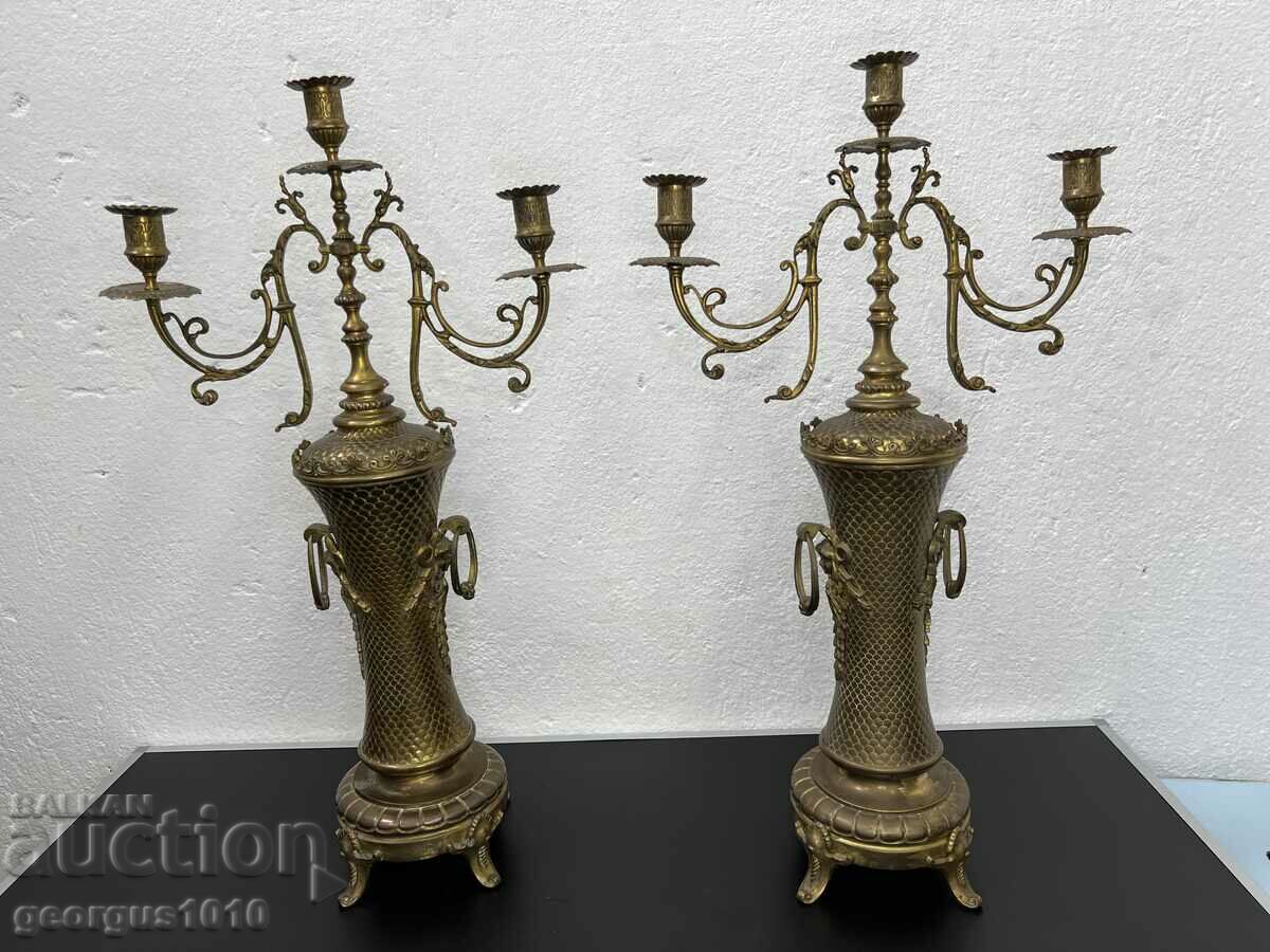 Pair of bronze candlesticks #5445
