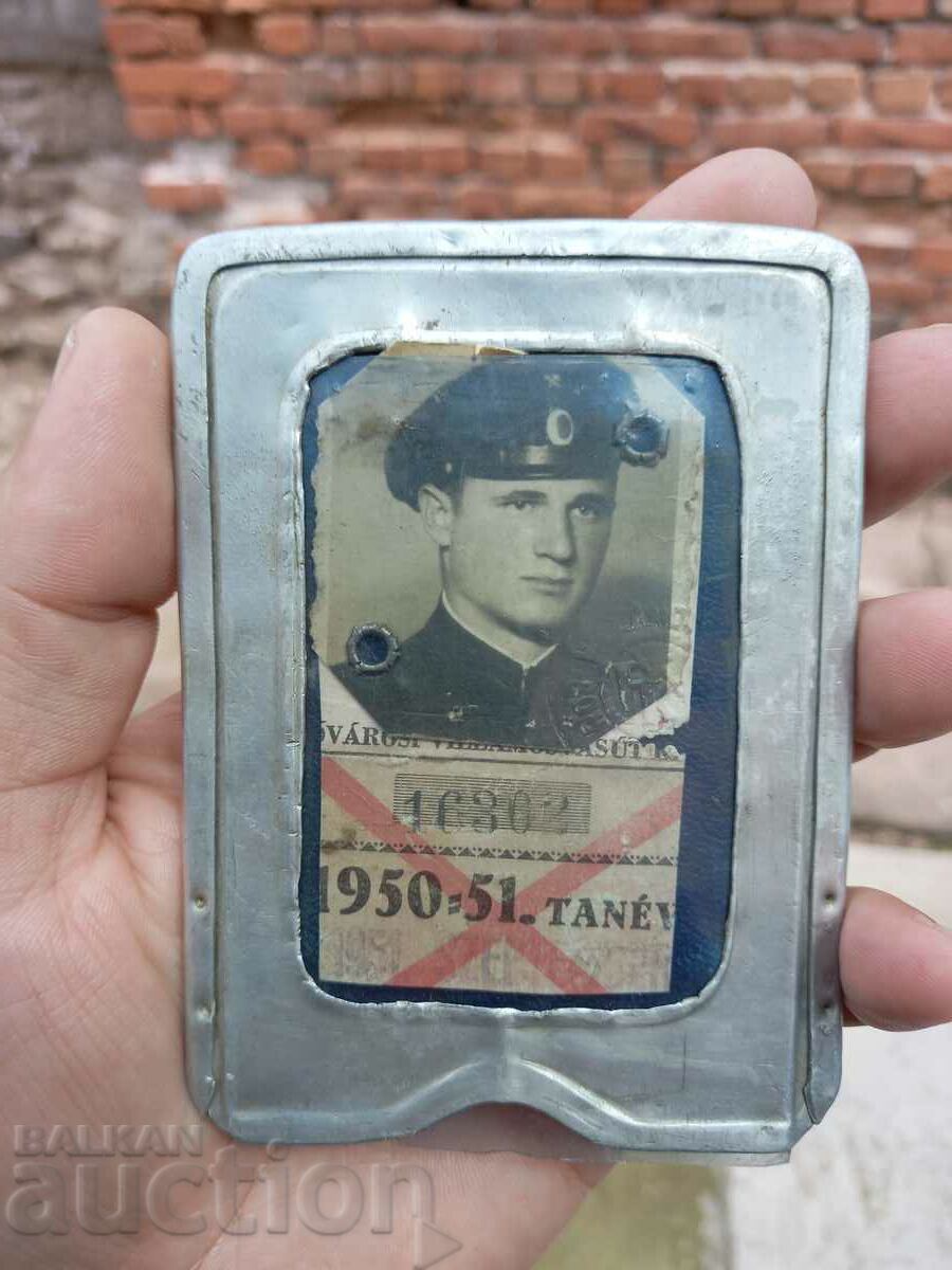 Old military service card. Military ID card, document