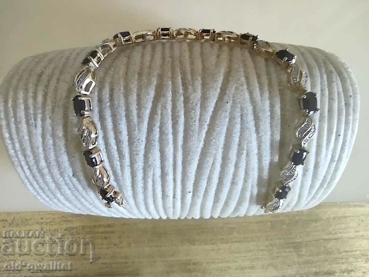 Silver bracelet with Sapphires and Diamonds with price 797.00 BGN | € 407.50 Silver bracelet with Sapphires and Diamonds with price 797.00 BGN | € 407.50