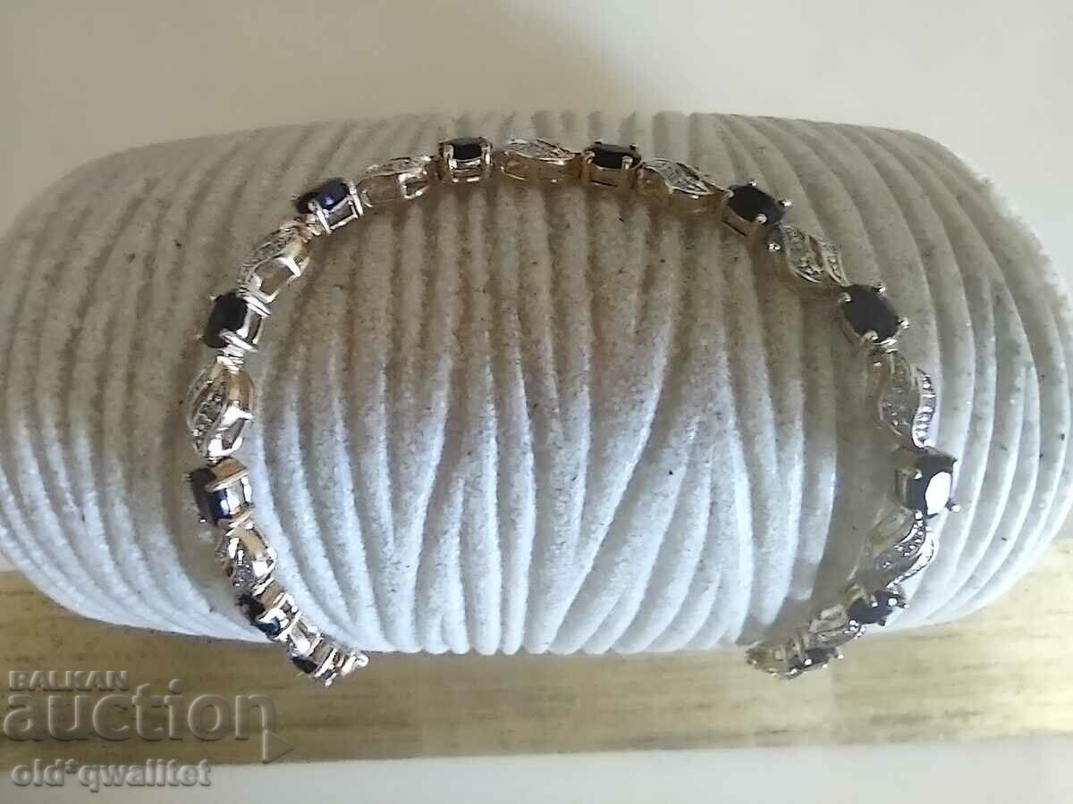 Auction Silver bracelet with Sapphires and Diamonds Auction Silver bracelet with Sapphires and Diamonds
