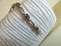 Silver bracelet with Sapphires and Diamonds gold plating