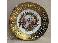 Porcelain Saucer Second Empire Gilt Medallion Lady