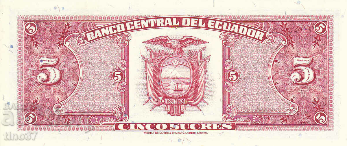 Аукцион tino37- ЕКВАДОР - 5 СУКРЕС - 1988г - UNC Аукцион tino37- ЕКВАДОР - 5 СУКРЕС - 1988г - UNC