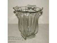 Стъклена ваза 16 см сецесион ар нуво 1930-те г., отлична