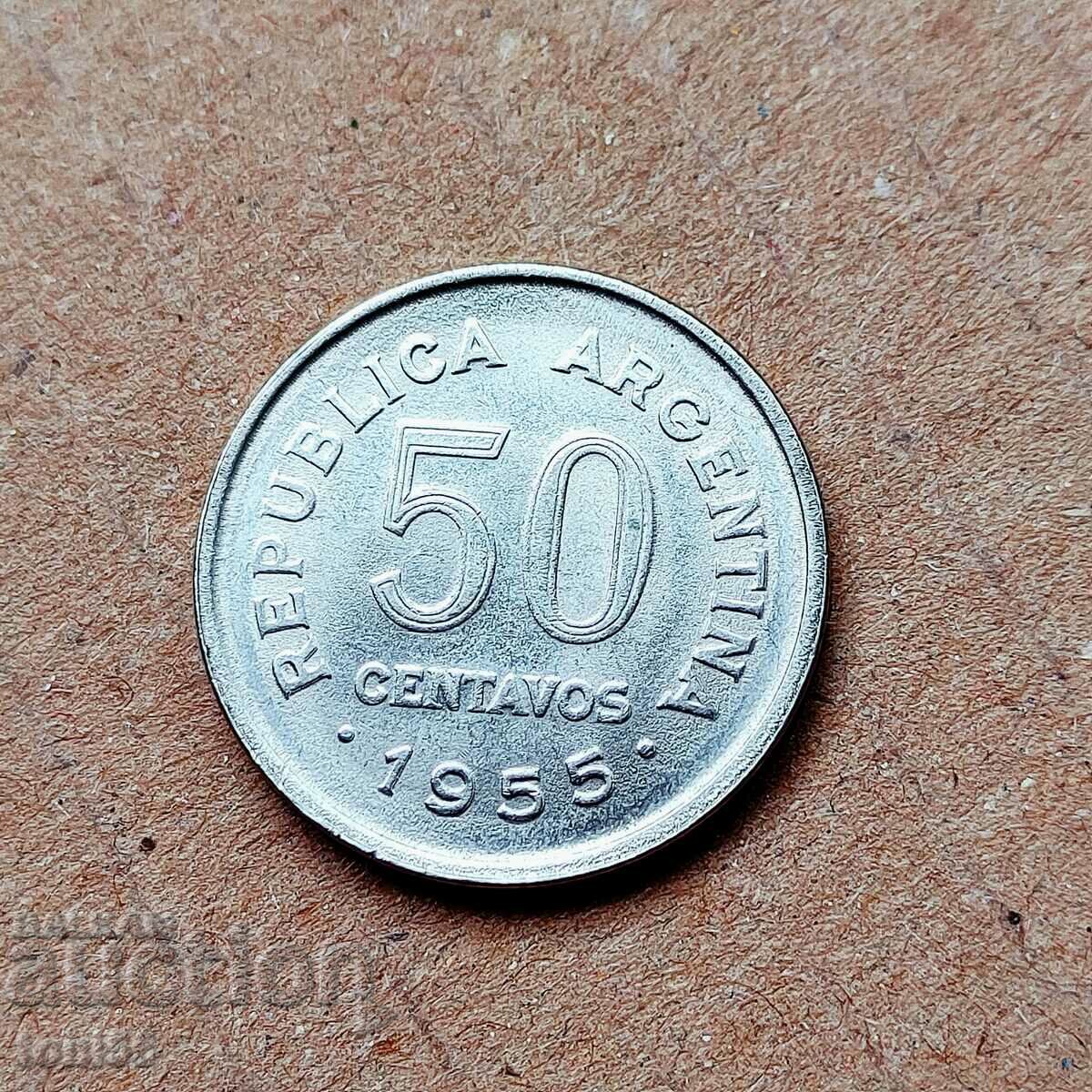 Аржентина 50 сентавос 1955 aUNC