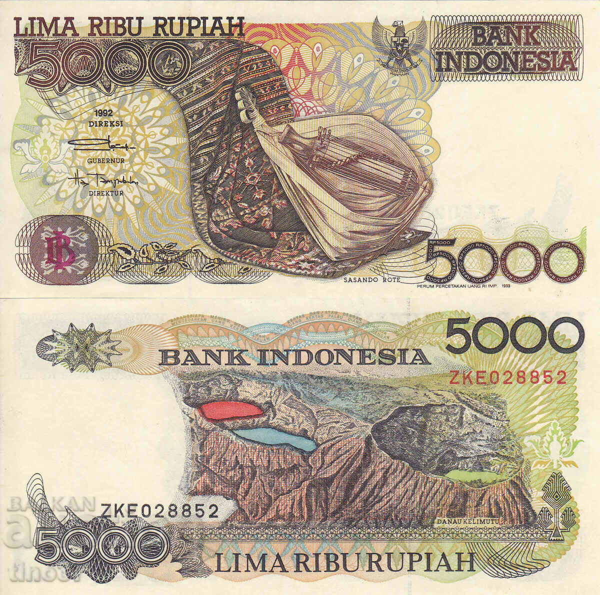 tino37- INDONEZIA - 5000 RUPIE - 1992 - XF