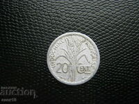 pr. Indochina 20 centimes 1945