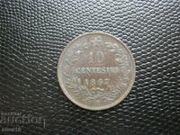 Italy 10 centissimi 1867
