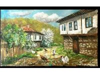 Denitsa Garelova pictură „Viața într-un sat” 50/35 ulei