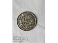 ασημένιο νόμισμα 1 φράγκου ασήμι Ελβετία 1937