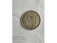 сребърна монета 1 франк сребро Швейцария 1944