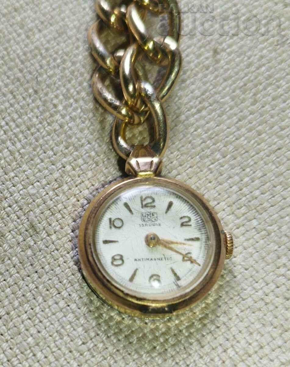 Немски дамски ръчен часовник с позлата, работещ & UMF RUHLA
