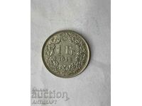 ασημένιο νόμισμα 1 φράγκου ασήμι Ελβετία 1947