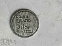 #2 монета 5 франка Швейцария 1979 EINSTEIN