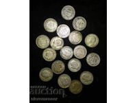Ασημένια νομίσματα 20 BGN 1930. 18 τεμάχια.