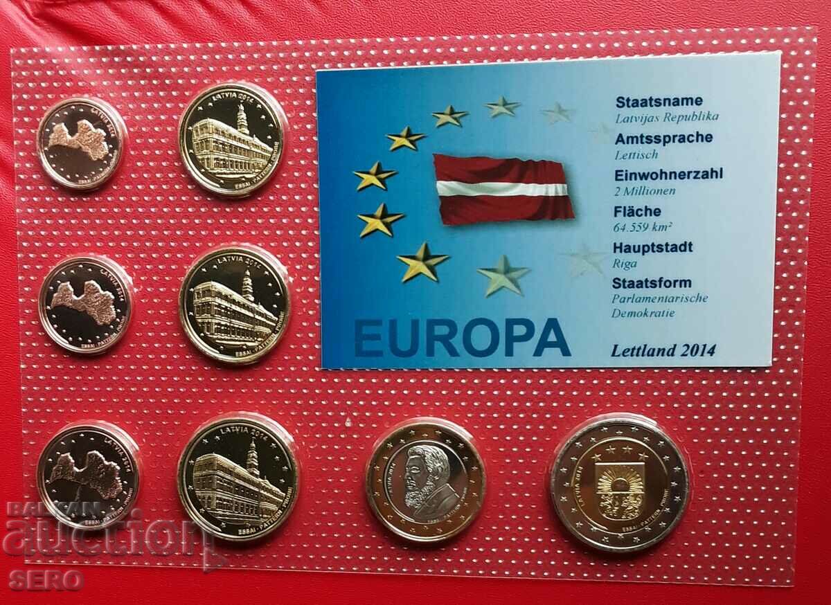 Letonia SET de 8 monede euro dovada 2014