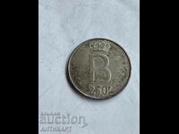 monedă de argint 250 franci Belgia 1976 argint 25 ani 835