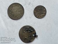 τρία τουρκικά ασημένια νομίσματα