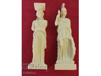 Două statuete grecești antice de alabastru, Grecia.
