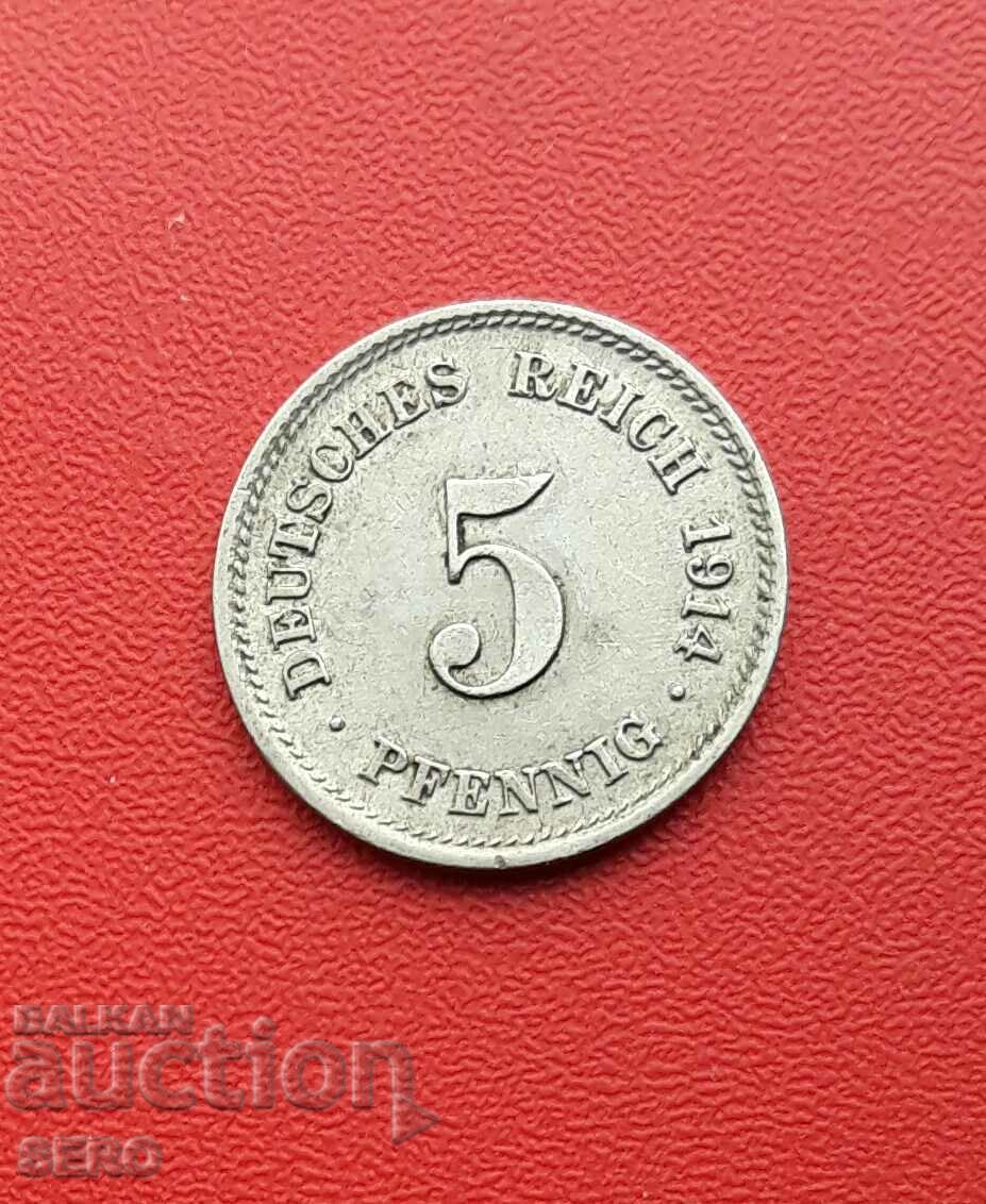 Germania-5 Pfennig 1914 G-Karlsruhe