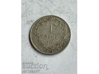 monedă de argint 1 franc Belgia 1911 argint