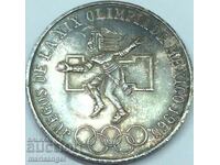 Mexico 1968 25 pesos Olympics 22.5g silver 0.720 Patina