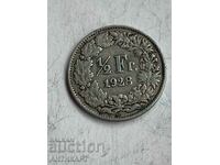 сребърна монета 1/2 франк сребро Швейцария 1928
