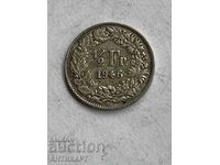 сребърна монета 1/2 франк сребро Швейцария 1946