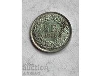 сребърна монета 1/2 франк сребро Швейцария 1948