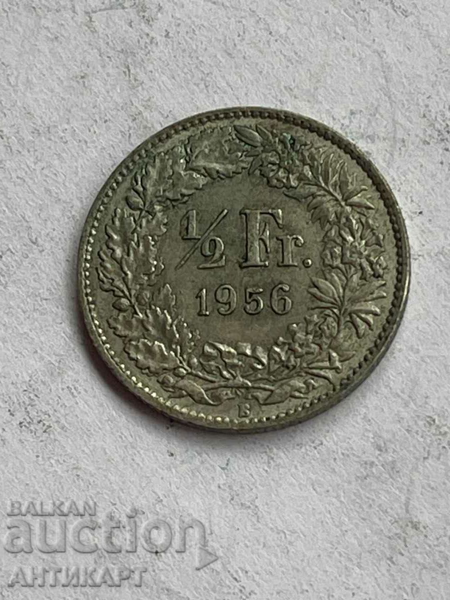 ασημένιο νόμισμα 1/2 φράγκου ασήμι Ελβετία 1956