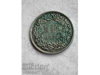 сребърна монета 1/2 франк сребро Швейцария 1957