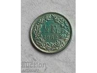 сребърна монета 1/2 франк сребро Швейцария 1962