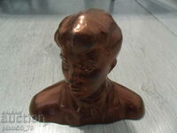 No.*7546 old metal figurine / statuette - bust of Sergey Yesenin