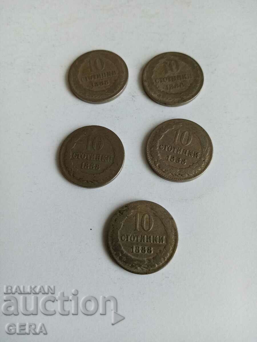 monede 10 cenți 1888