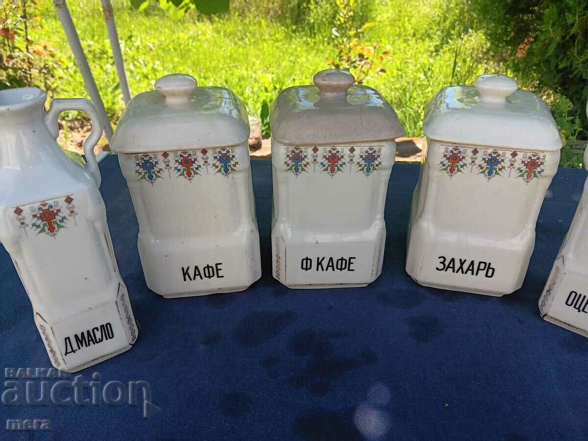 Porcelain spice jars from the turn of the last century with price 110.00 BGN | € 56.24 Porcelain spice jars from the turn of the last century with price 110.00 BGN | € 56.24