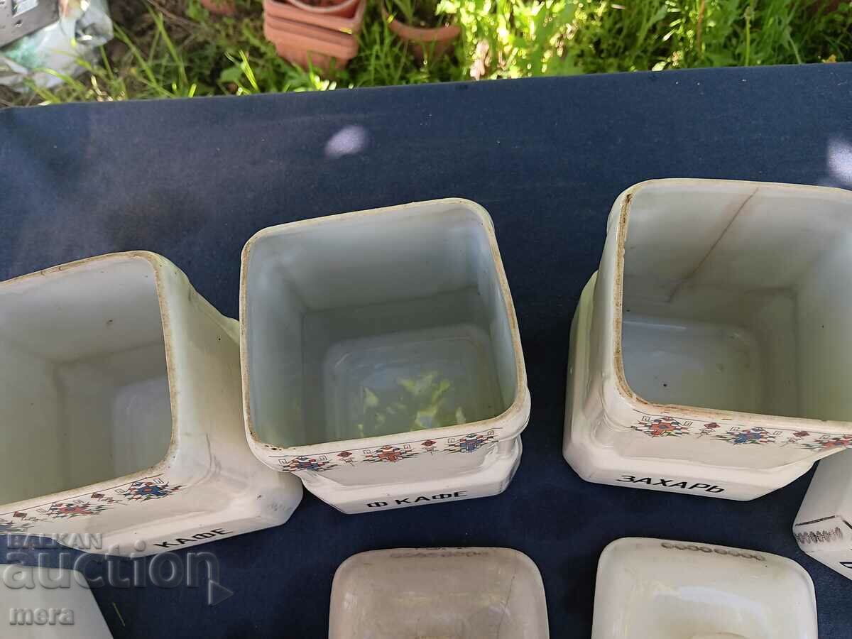 Porcelain spice jars from the turn of the last century - 5 Porcelain spice jars from the turn of the last century - 5