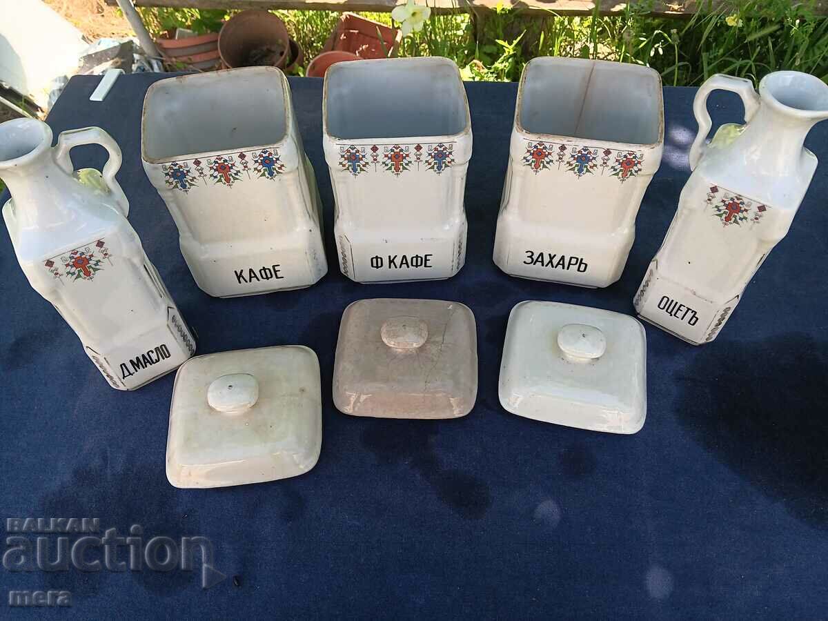 Porcelain spice jars from the turn of the last century - 6 Porcelain spice jars from the turn of the last century - 6